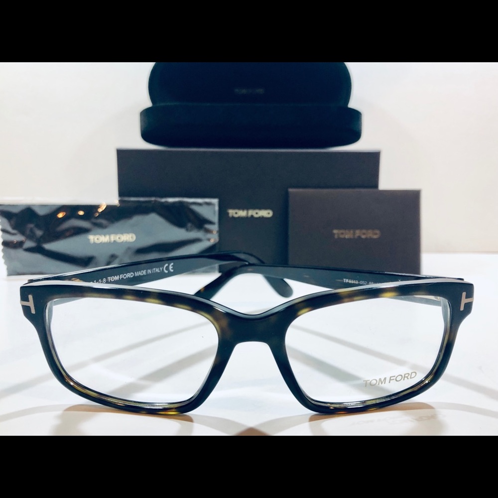 Tom Ford Eyeglasses Dark Havana Brown Men's New 55